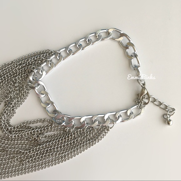 ✨3/$38 New 1 Piece Silver Layered Chain Anklet | High Heel Wedge Shoe Accessory - Picture 4 of 16